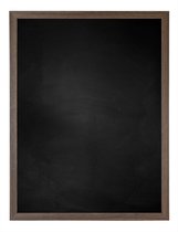 Zwart Krijtbord met Houten Lijst - Walnoot - 72 x 102 cm - Lijstbreedte: 15 mm - Vlak
