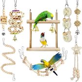 Pakket met 8 stuks vogel speelgoed - klimspeelgoed voor parkieten en kleine papagaaien