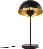 QAZQA magnax - Retro Tafellamp - 1 lichts - H 51 cm - Zwart Goud - Woonkamer | Slaapkamer