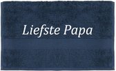 Handdoek - Liefste Papa - 100x50cm - Donker blauw