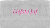 Handdoek - Liefste Juf - 100x50cm - Wit