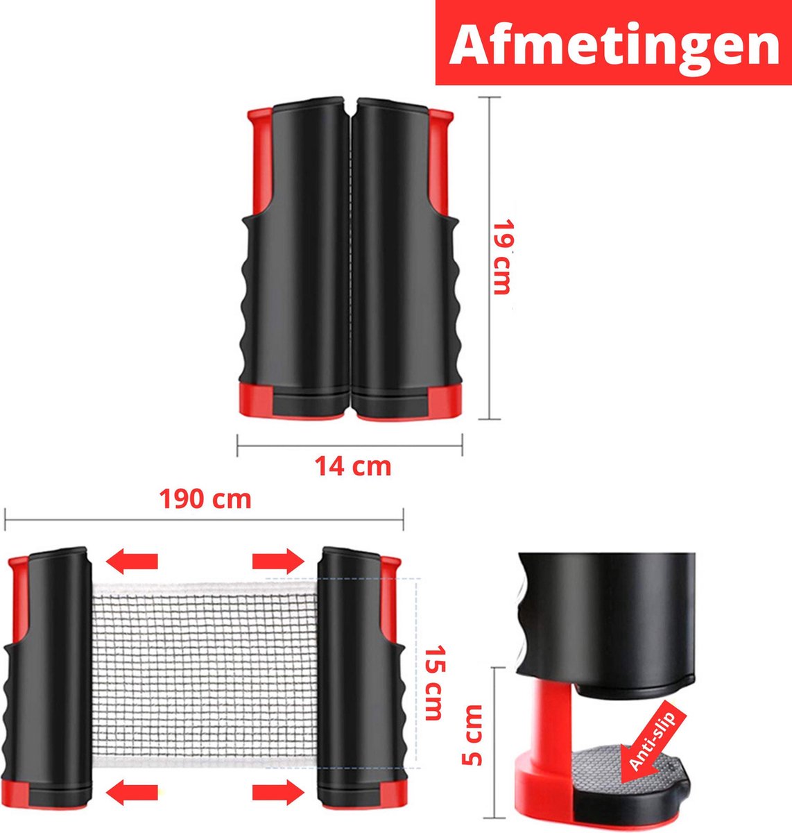 EdelSport – Tafeltennis – Pingpongballen - Tafeltennis Set - Pingpong – Tafeltennisbatjes - Pingpongbatjes - Tafeltennis net — afbeelding 6