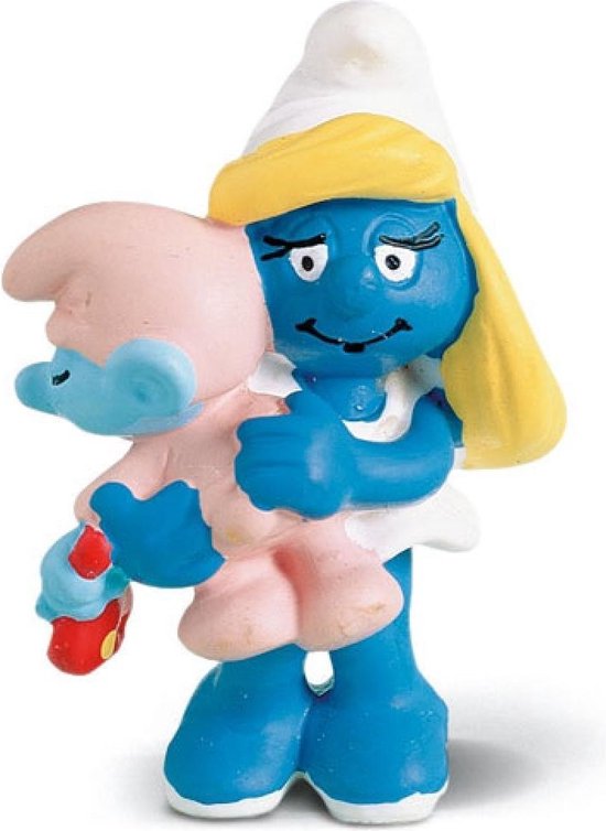 Smurfin Met Baby Smurf - geboorte - Schleich - Speelfiguur - 6cm