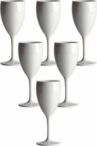 Plastic wijnglazen wit 34cl Onbreekbaar - 6 stuks