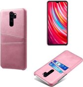 Back Cover met Opbergvakjes + Gehard Glas Screenprotector voor Xiaomi Redmi Note 8 Pro _ Roze Goud