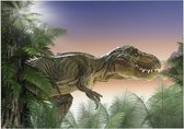 Dinosaurus T-Rex in tropisch woud - Foto op Forex - 160 x 120 cm