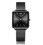 SJ WATCHES Avignon horloge dames zwart vierkant - horloges voor vrouwen 28.5mm - Vierkante horloge