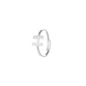 Nana  Dames Ring met letter H- Ringen Dames- Vrouwen  zilverkleurig letter ringen
