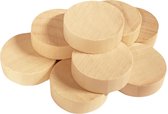 Set van 100 houten schijven (dia: 2.5 cm, dikte: 8 mm, schima)