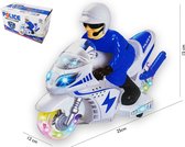 Politiemotor met led flash light en politie geluiden - Police Motorcycle 25CM (incl. batterijen)