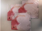 3 stuks - papier opberger - roze