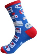 Fun sokken 'Please Do Not Disturb I'm Gaming' Blauw/rood (91074)
