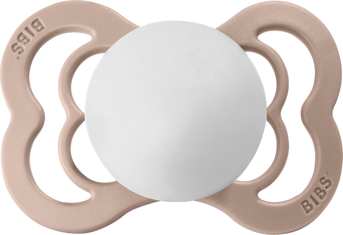 Goedkoopste BIBS Fopspeen Supreme Natuurruber - Blush/White | Maat 2 | 6-18 Maanden | T2