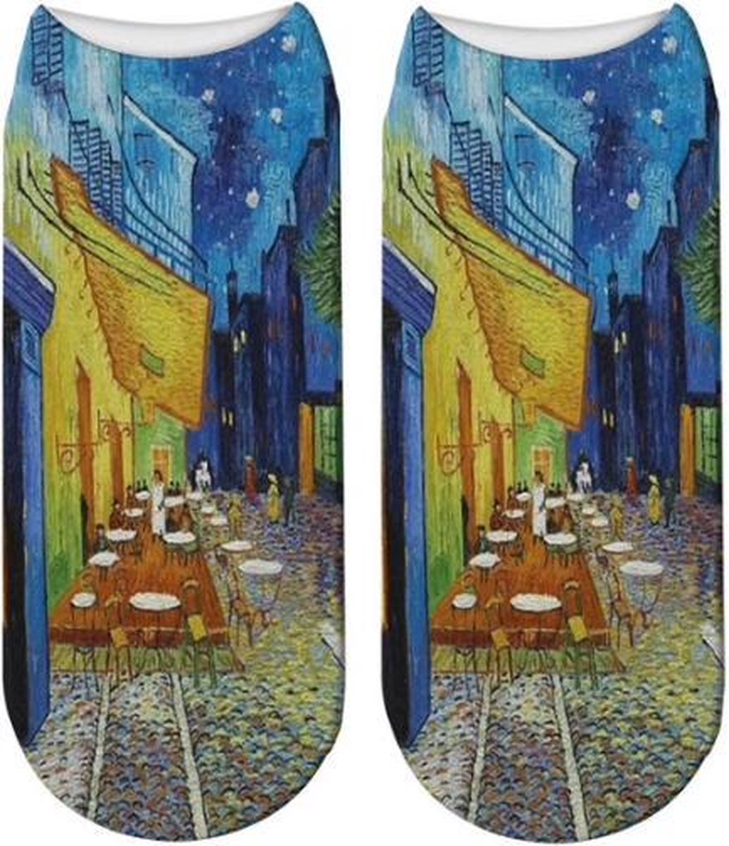 Fun sokken, kort, Terras bij Nacht van Vincent van Gogh (31005)
