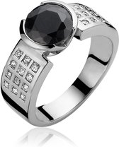 ZINZI zilveren ring zwart ZIR500Z