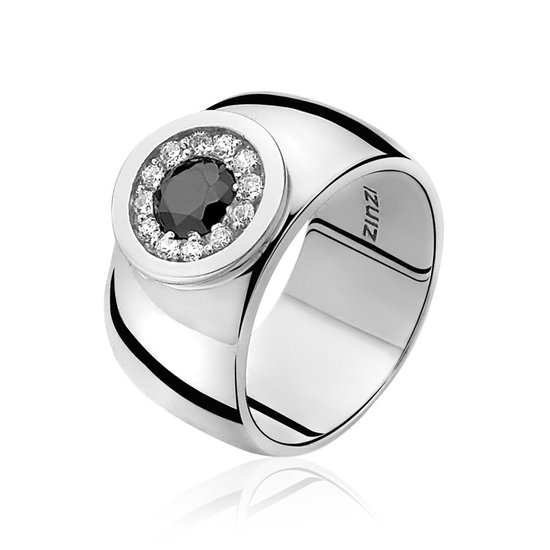 ZINZI zilveren ring zwart ZIR796 | bol.com