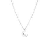 Zilveren ketting met hanger maan