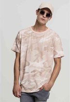 Urban Classics Heren Tshirt -S- Camo OVersized Roze