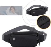 Heuptasje - Fanny Pack Voor Op Reis – Buideltasje – Heuptasje Gaatje Voor Koptelefoon Oordopjes - Festival Musthaves – Waistpack - Smartphone Heuptas – Zwart