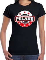 Have fear Poland is here / Polen supporter t-shirt zwart voor dames 2XL