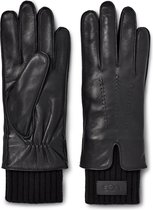 UGG Leather Tech & Knit Cuff Dames Handschoenen - Black - Maat M