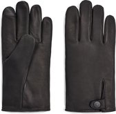 UGG Handschoenen Tabbed Splice Vent Leather Gloves Zwart Maat:XL