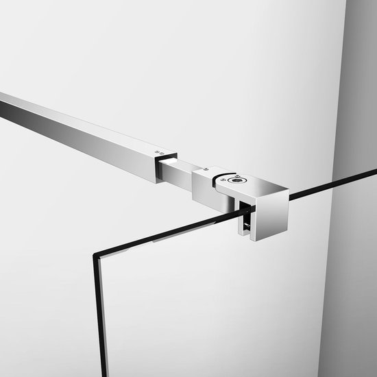 Stabilisatiestang Snowdrop Flex Compleet - 120cm - Voor inloopdouche met glasdikte 6-10mm - 4 delig - Chroom