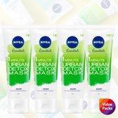 Nivea Urban Skin 1 Minute Urban Detox Gezichtsmasker - 4 x 75 ml - Voordeelverpakking