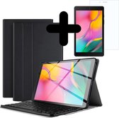 Hoes Geschikt voor Samsung Galaxy Tab A 8.0 2019 Hoes Toetsenbord Hoesje Keyboard Case Cover Met Screenprotector - Hoesje Geschikt voor Samsung Tab A 8.0 (2019) Hoes Toetsenbord Case - zwarte