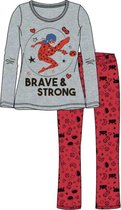 Miraculous ladybug - Pyjama - grijs - rood - maat 116 / 6 jaar