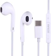 Let op type!! M25 USB-C / Type-C Interface Stereo dynamische bas oortelefoon met Mic(White)