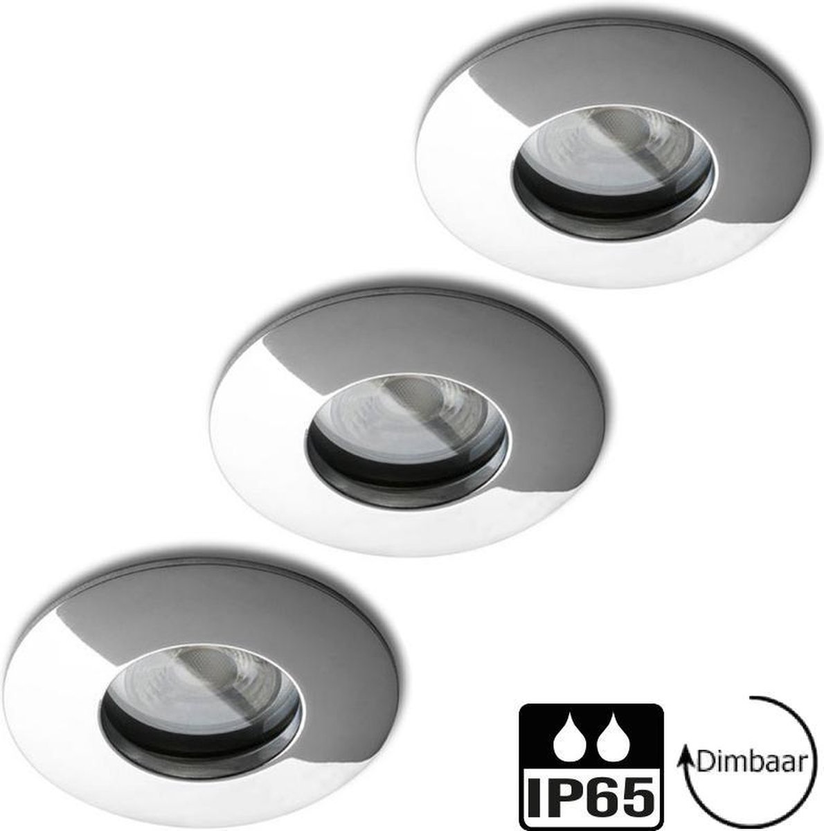 Inbouwspots - 3-pack IP65 + Philips GU10 LED - 4.5W Dimbaar - 2700K warm wit bol.com