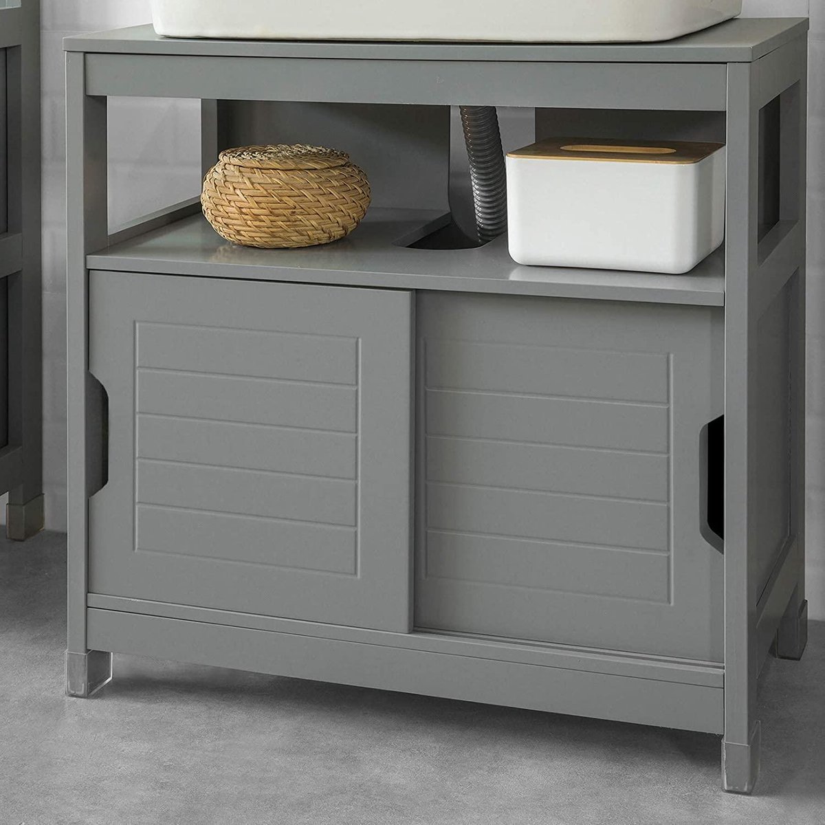 Meuble Sous-vasque Hwc-b63, Meuble Sous-vasque, 60x60x30cm ~ Gris à