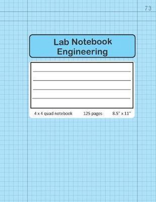 Lab Notebook Engineering 4 x 4 Quad Numbered Engineer Graph Paper