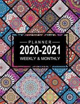 2020-2021 Planner Weekly And Monthly: Colorful Mandala Planner, Two Year Calendar Planner 2020-2021, Monthly Calendar Schedule Organizer, Agenda Plann