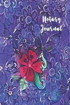 Notary Journal: Notebook white Color Text on cover design with Blue and Red floral Pocket estimate dimension 6 inch by 9 inch Entry nu