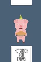 Notebook for Farms: Lined Journal with Party Pig with cake Design - Cool Gift for a friend or family who loves baking presents! - 6x9'' - 1