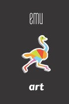 emu art: small lined Emu Notebook / Travel Journal to write in (6'' x 9'') 120 pages