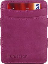 HUNTERSON - Portemonnee - Magic Wallet RFID - Compact - Leder - Kleur: Framboosroze