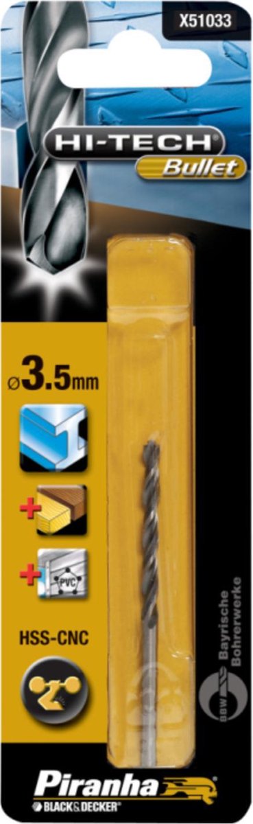Piranha HI-TECH bullet metaalboor 3,5mm X51033
