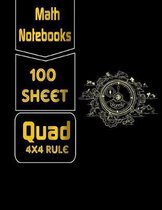 math notebooks quad 4x4 rule, 100 sheets: Graph Paper Quad Ruled Graphing Paper
