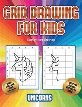 Step by step drawing (Grid drawing for kids - Unicorns)