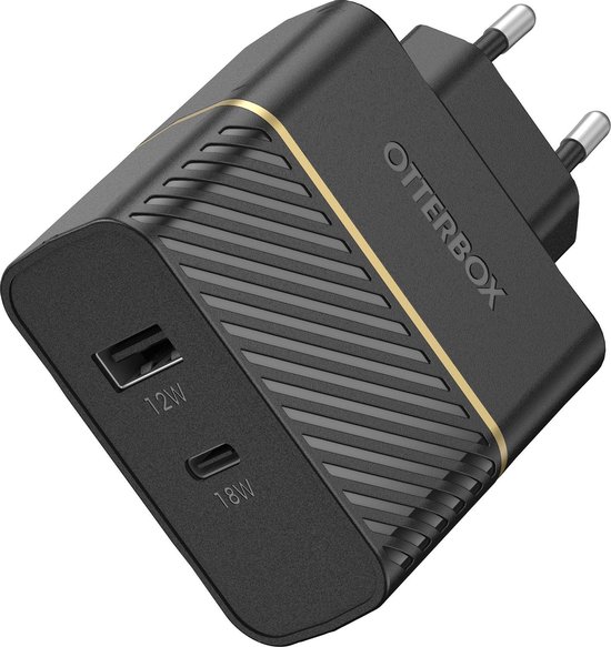 OtterBox EU Wall Charger 30W - USB-C 18W + USB-A 12W - Zwart