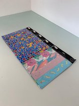 Cadeauversiering patch papier met print en glitter - set van 5 stuks (diverse kleuren)