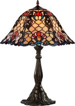 Tafellamp - Tiffany Style - 3D effect - Glas in Lood - lamp Art Nouveau - 61 centimeter hoog