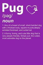 Pug, Noun, Any of a breed of small, short-haired dog with a thickset body, square muzzle, deeply wrinkled forehead, and curled tail.: 150 Page College