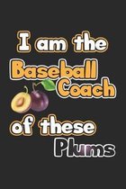 I am the Baseball Coach of these Plums: Notizbuch, Notizheft, Notizblock - Geschenk-Idee f�r Baseball Trainer - Karo - A5 - 120 Seiten