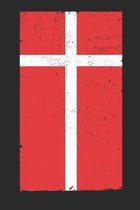 Denmark Flag: Blank Lined Denmark Flag Notebook for Danish - 6x9 Inch - 120 Pages