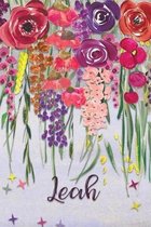Leah: Personalized Lined Journal - Colorful Floral Waterfall (Customized Name Gifts)