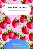 Cute Strawberry Theme Wide Ruled Line Paper